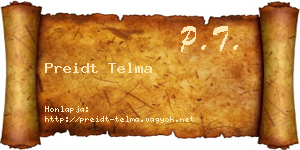 Preidt Telma névjegykártya